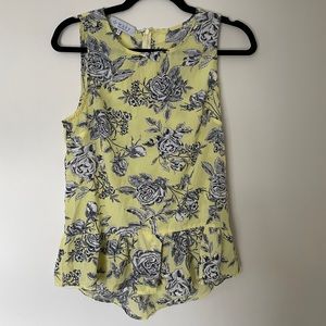 WAYF Floral Ruffle Sleeveless Top